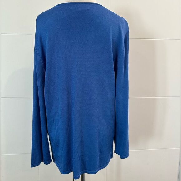 NWT Jones New York Blue Embellished Long Sleeve Blouse XL - Picture 3 of 5